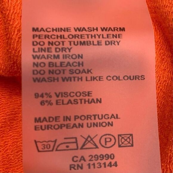 Saks Fifth Avenue Majestic Filatures Orange French Terry Shorts Size L New - Picture 4 of 6